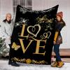1pc Butterfly Love Decor Outdoor Flannel Blanket , Machine Washable Perfect Gift for Birthday , Holiday Travel Accessory , Durable Material