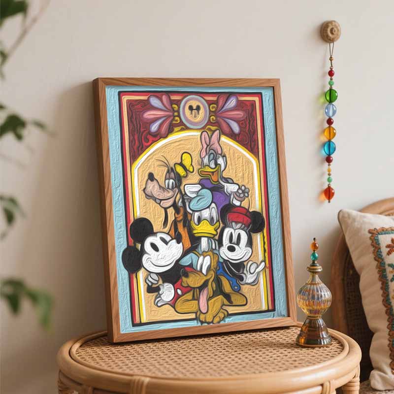 disney mickey mouse and friends digital oil painting hand painting kit diy home decoration