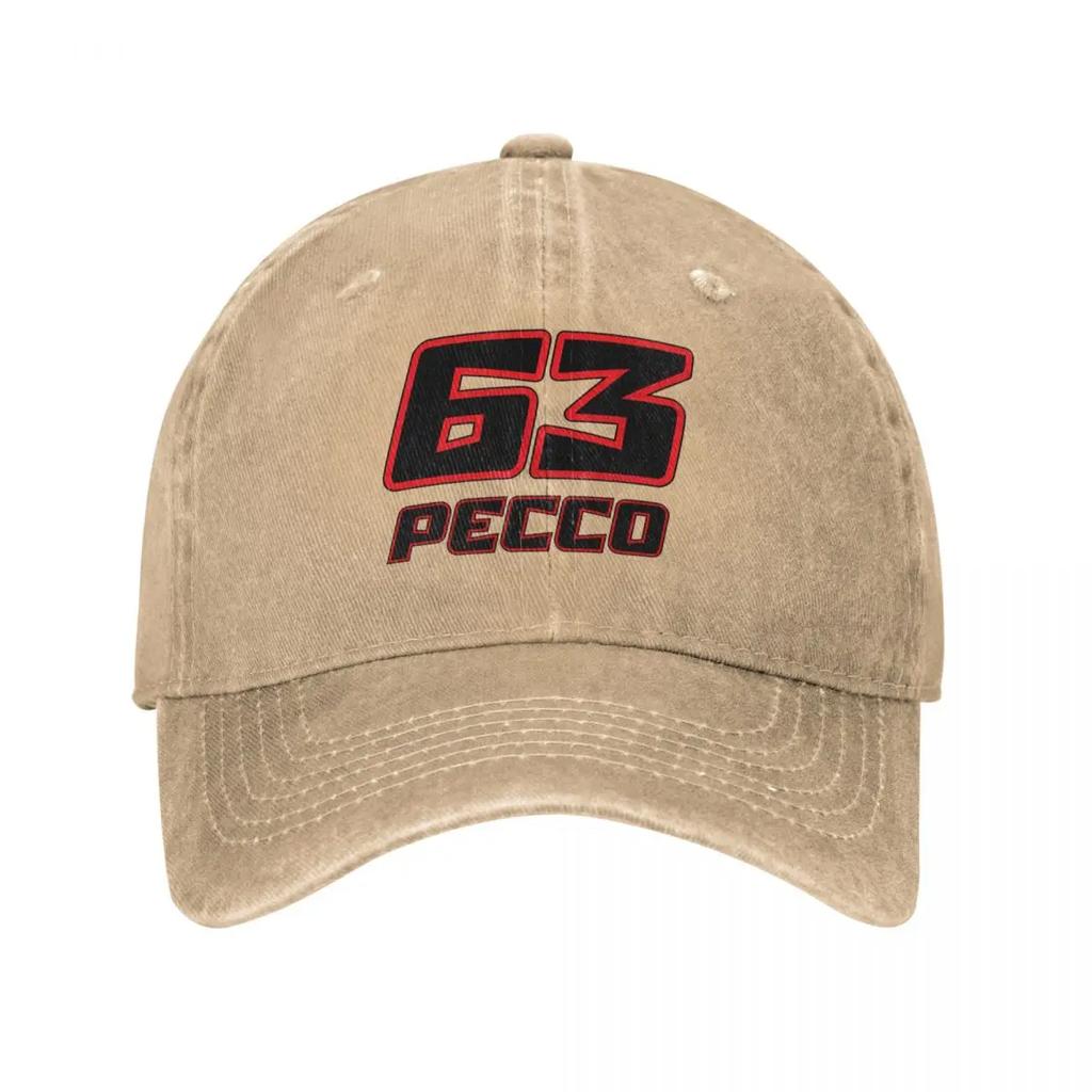 Винтажная бейсболка Pecco Bagnaia 63 унисекс из потертого хлопка Snapback для мотоциклетных гонок на открытом воздухе всесезонная подарочная кепка для путешествий