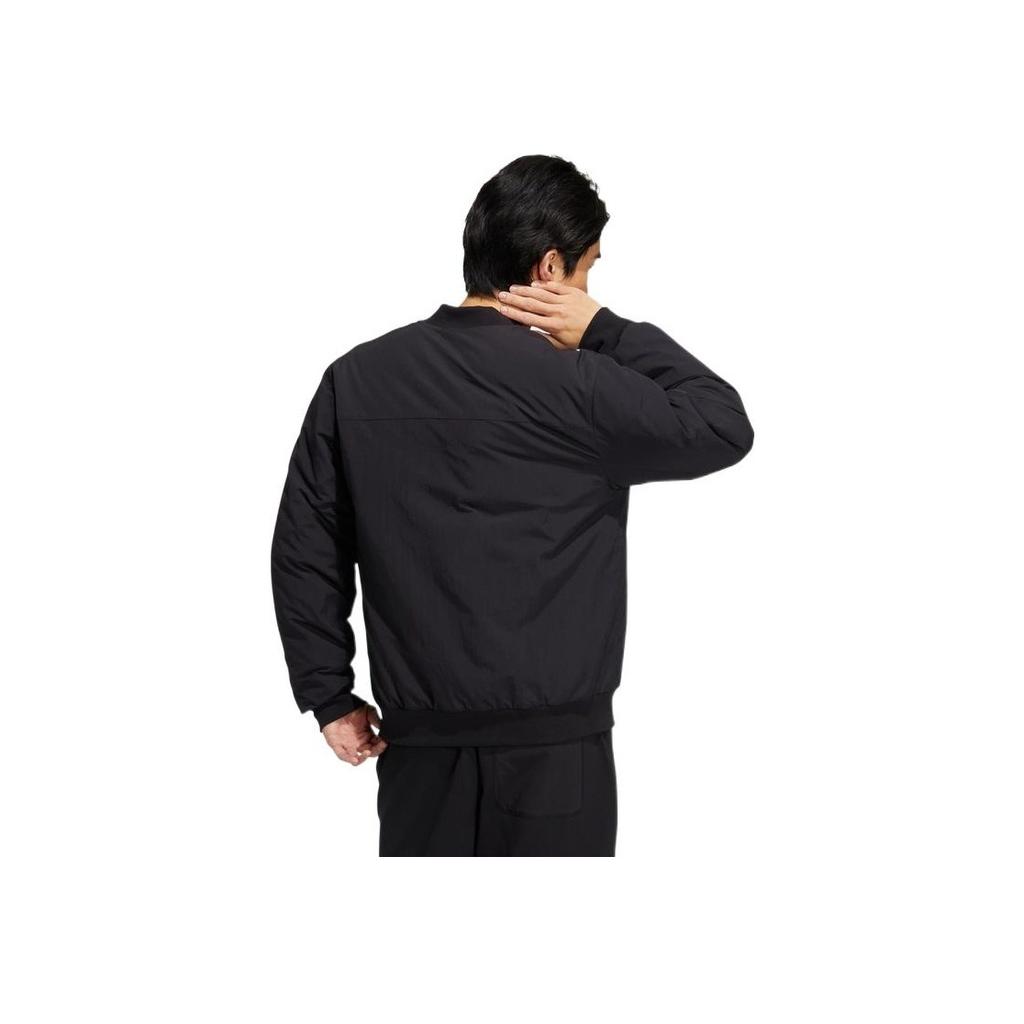 Adidas Теплый пуховик с длинными рукавами и принтом логотипа на молнии, мужская верхняя одежда, черный HN2140