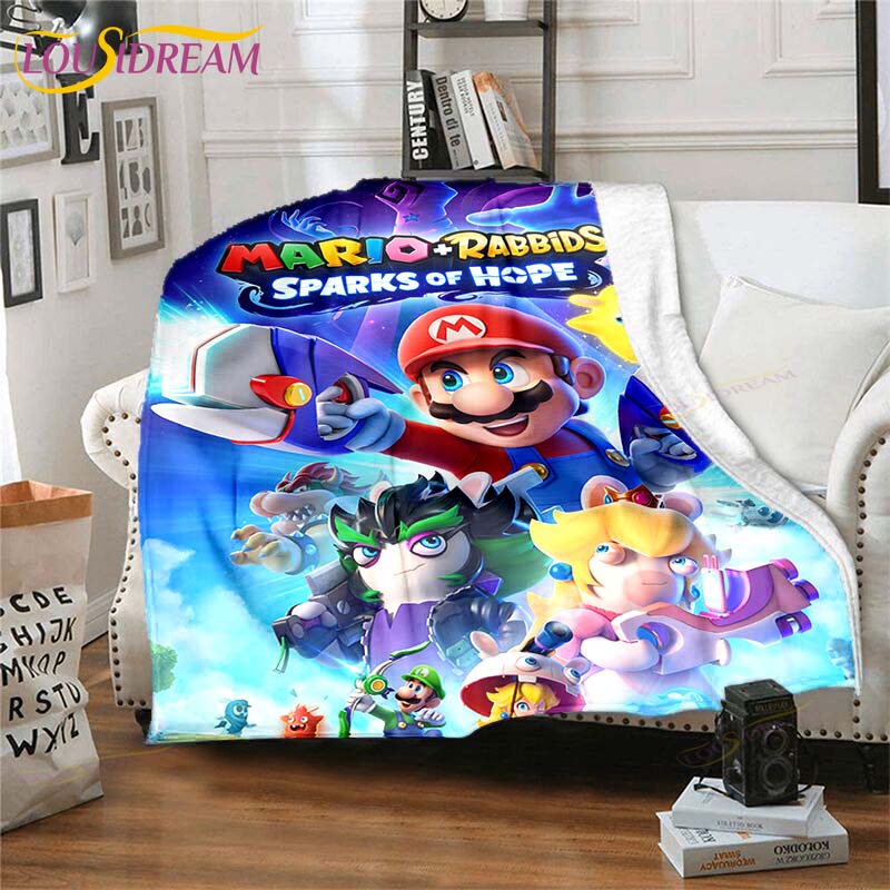 Плед Mario Bros Высококачественный Фланелевый Теплый Мягкий Плюшевый для Дивана Кровати Подходит для Пледа от Кондиционера