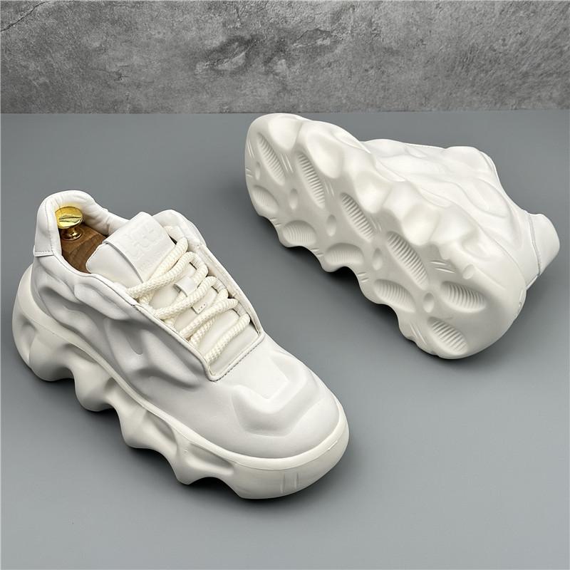 Модный тренд Высокие кроссовки Новый дизайнер Мужские Белые Черные Толстая подошва Все сочетающиеся туфли Mlae Повседневные лоферы Мокасины Мужские Рок Кроссовки для ходьбы