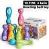 Children's Bowling Toy Fun Expression Suitable for Indoor and Outdoor Leisure Stacking Toy Gift Box Packaging 10 Bottles 2 Balls