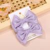 RAINBOW BOWS 2Pcs Yarn Bow Hair Clip Solid Crstal Bowknot Hairgripes for Girls Elegant Womens Boutique Hair Accessories