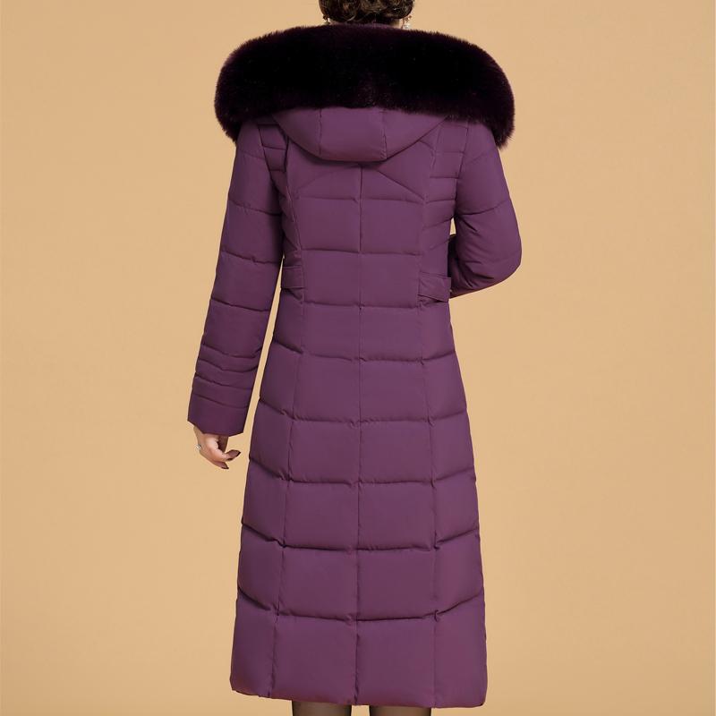 Большие размеры XL-6XL для женщин среднего возраста, длинные парки, зимние толстые теплые пальто с капюшоном, элегантные свободные женские куртки с воротником из искусственного меха