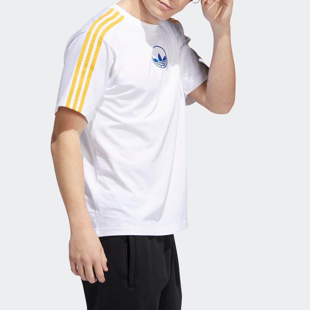 Adidas Originals 3-Stripe Circle Sport Short Sleeve T-Shirt Men Tops White GD2122