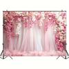 A pink floral background cloth, photography background, wedding and bridal party decoration