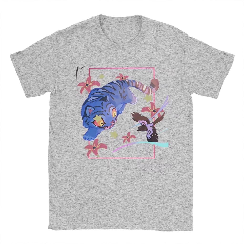 Huntrix Kpop Demon Hunters Derpy Tiger and Bird T Shirts Unisex Cotton Unique T-Shirt Crew Neck Tee Shirt Short Sleeve Clothes