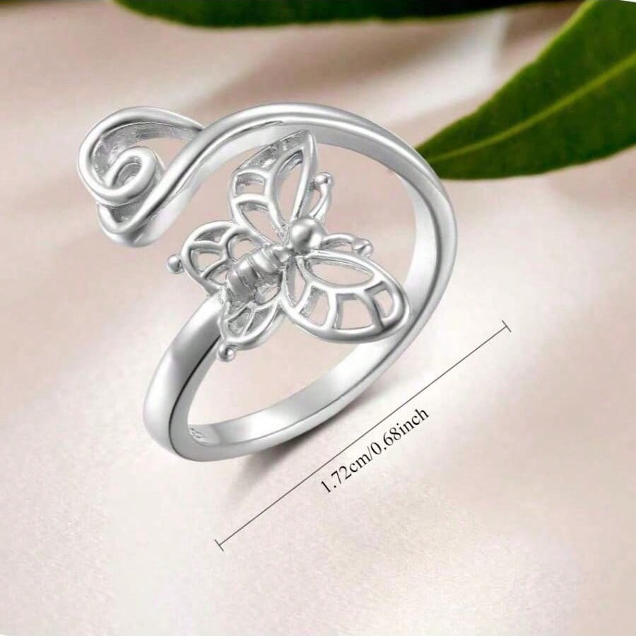 1pcs Lightweight, elegant, luxurious butterfly-shaped open ring Very suitable as an art deco jewelry for women's rings, couple's rings, Mother's Day