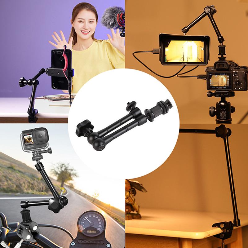 11 Inch Adjustable Friction Articulating Magic Arm + Clamp For Camera Lcd Monitor Led Flash Light Studio Camera Accessories