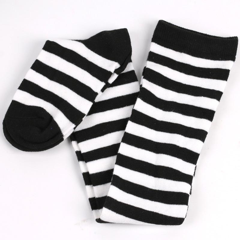 Autumn Winter Color Striped Stockings Japanese Over Knee Socks Fashion Women Keep Warm Sexy Slim Long Socks Striped Hosiery