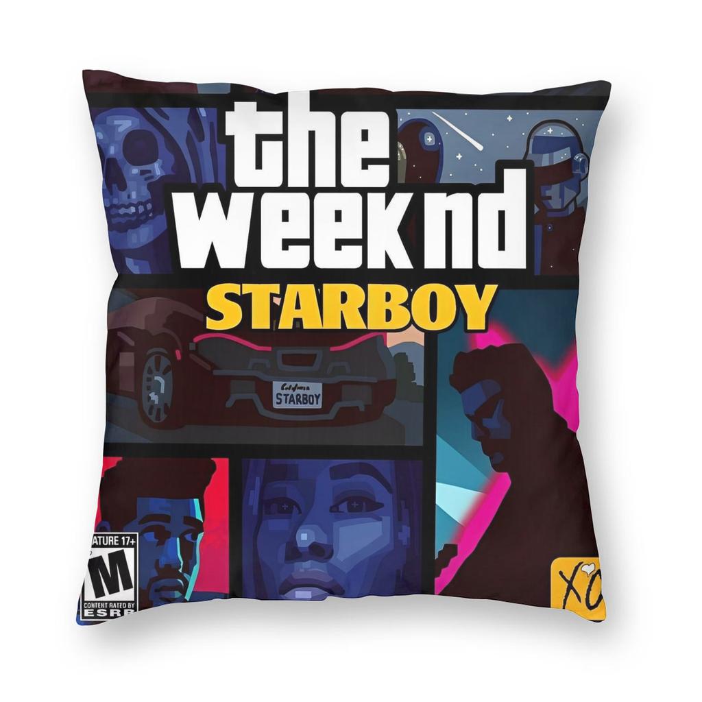 Подушка с принтом The Weeknd Rapper Singer Чехол для подушки из полиэстера Декоративная наволочка для декоративной подушки Домашняя 40*40 см