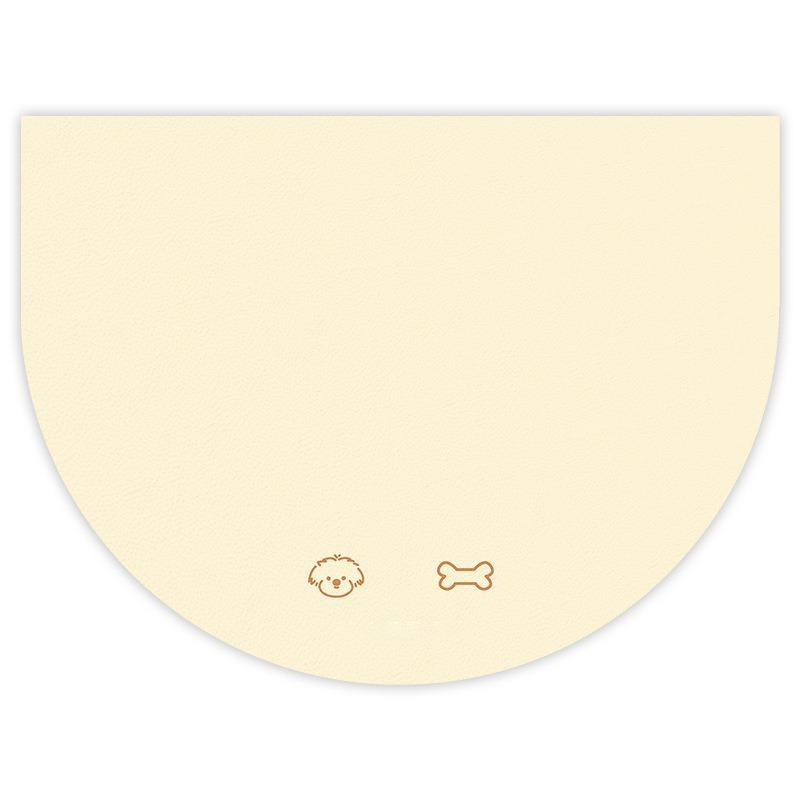 Minimalist PU Leather Pet Feeding Mat Waterproof Easy‑Wipe Non‑Slip Simple Cartoon Mat For Cat Dog Feeding Area
