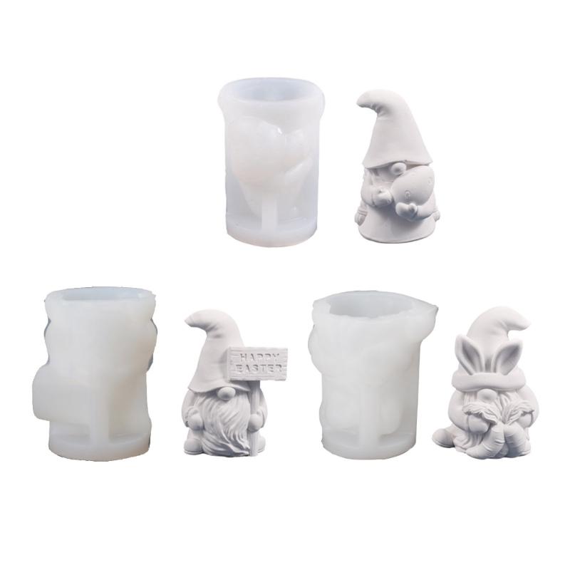 Форма для эпоксидной смолы Пасхальный гном 3D Безликий старик Форма для изготовления свечей DIY Гном Мыло ручной работы Пасхальные весенние товары для вечеринок