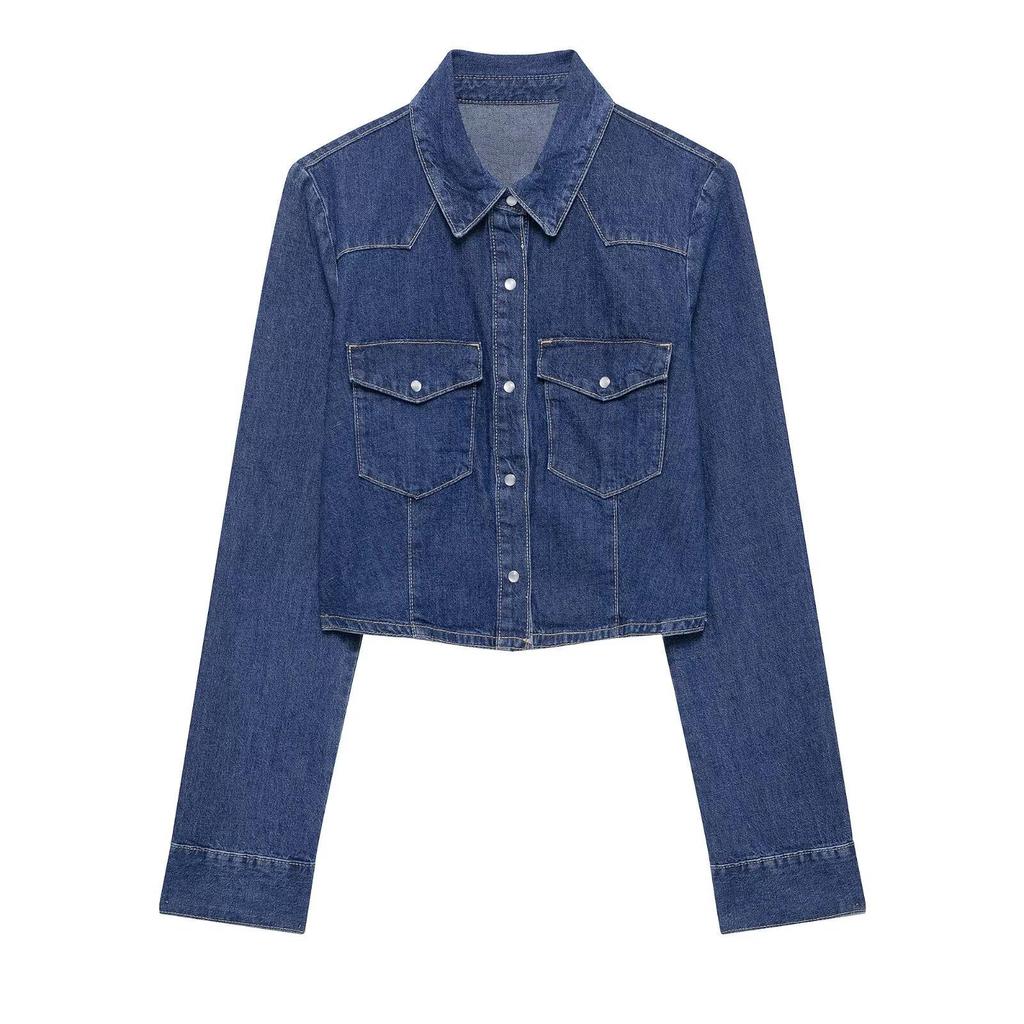 Весенний женский джинсовый комплект 2025 года: рубашка с поясом и плиссированные длинные брюки