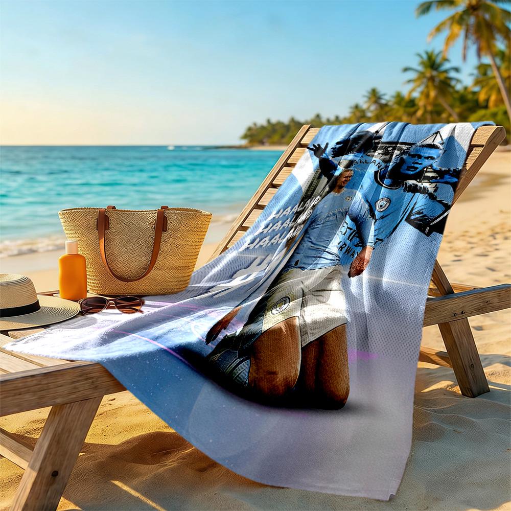 Blue Haaland Style Beach Towel Super Soft & Absorbent Comfortable Lightweight Portable for Swimming,Beach,Camping, Travel, Beach Accessories,Gym