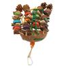 Bird Parrot Cage Toys Coconut Shell Colorful Wood Blocks Bird Chewing Toy for Large Medium Parrot Birds