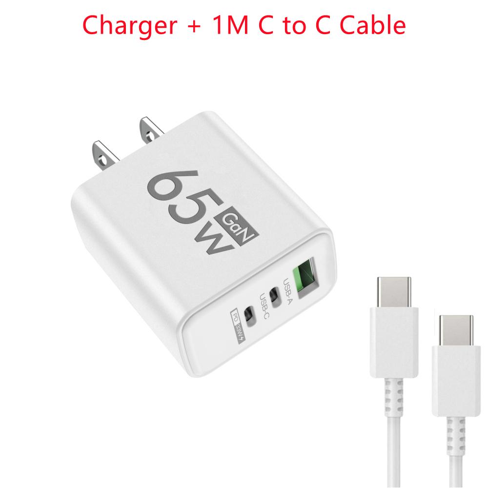Быстрое зарядное устройство 65 Вт GaN USB Type-C PD QC3.0 Быстрая зарядка Адаптер для мобильного телефона для 14 15 Pro Samsung Huawei