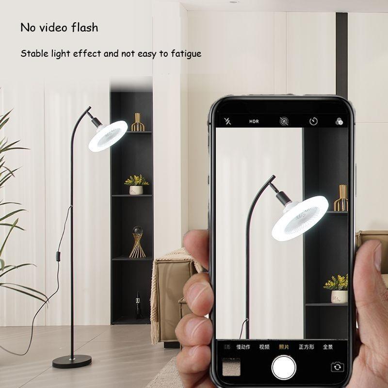 Modern Simple Floor Lamp Iron LED Standing Lamp Floor Standing Fan For Living Room Office Reading Bedroom Study Decor Lighting