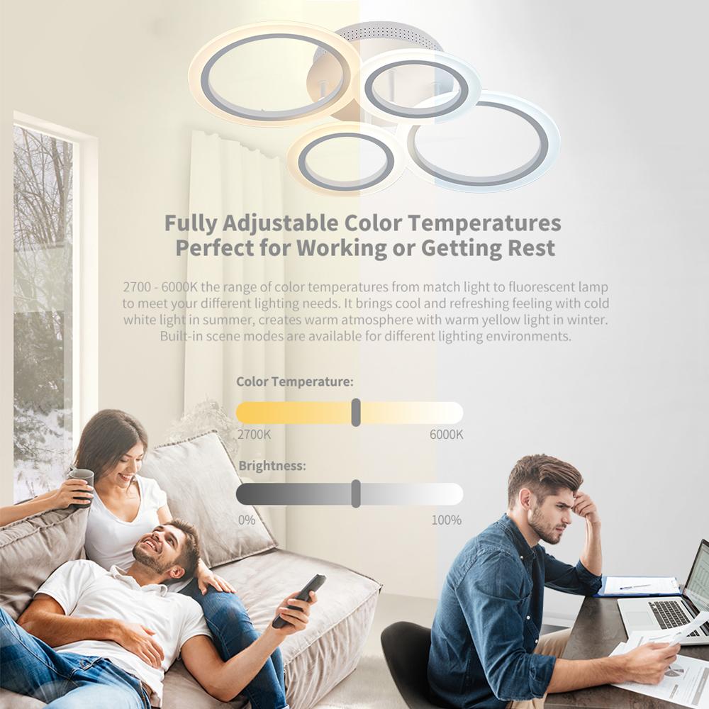 IRALAN Акриловая люстра Светодиодный потолочный светильник Для кухни Спальни Гостиной Накладной монтаж Лампа для столовой