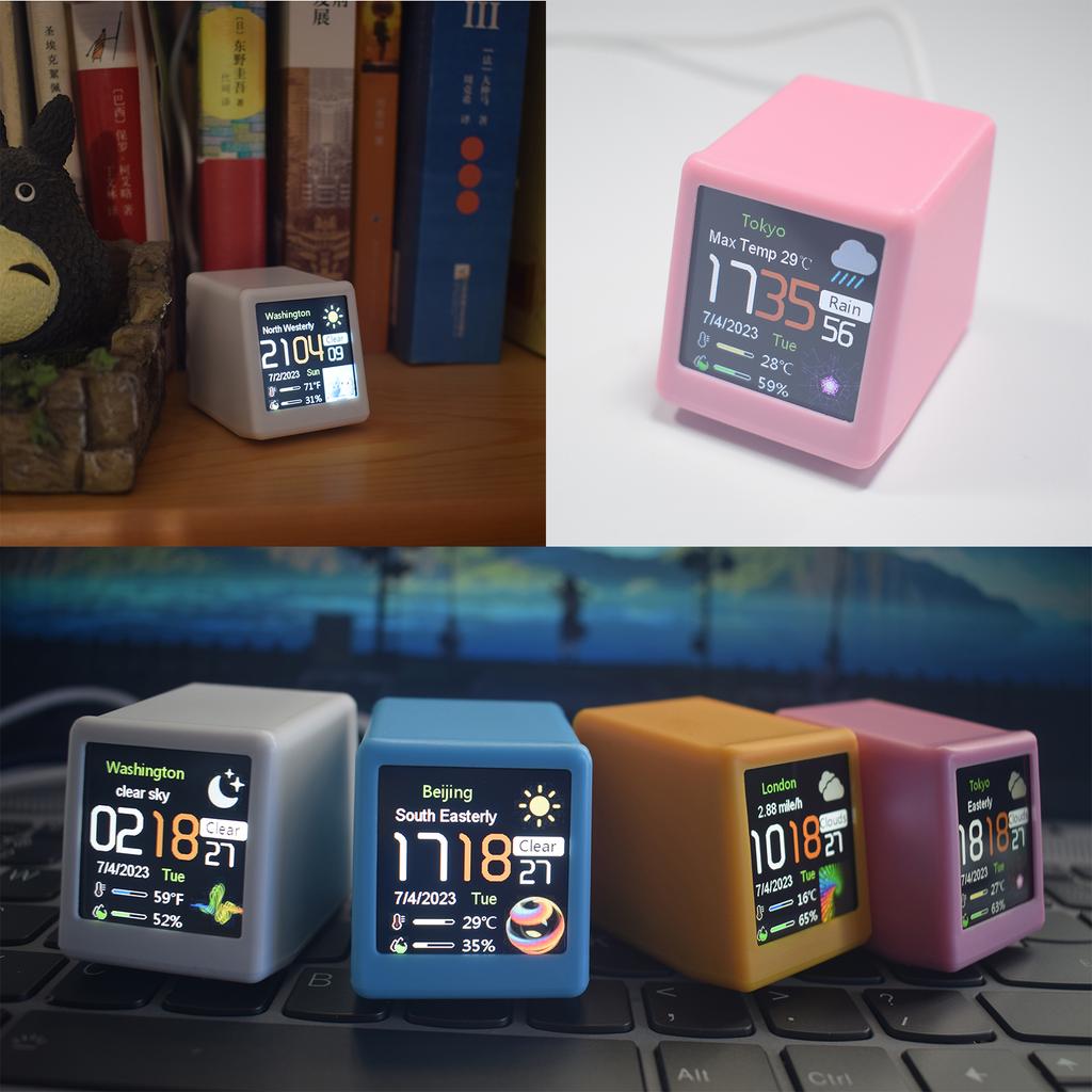 Красочный многофункциональный информационный дисплей OLED, Wi-Fi, умный рабочий стол, творческие часы «сделай сам», погода