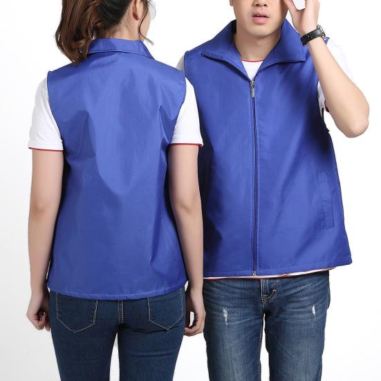 Карманы без рукавов с лацканами, планка на молнии, сетчатая подкладка, уличный жилет, яркий цвет, приталенный рабочий жилет для волонтеров