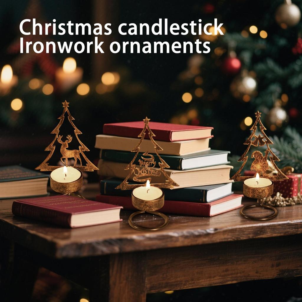 Рождественский подсвечник Железный Рождественские украшения Декорация Для создания Старомодной атмосферы Подсвечник Композиция Сцены