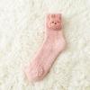 Fashion Design Warm Bear Middle Tube Bunny Korean Style Floor Socks Cartoon Hosiery Women Frog Socks Coral Fleece Socks