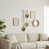 Handmade Wall Art Leaf Tapestry Tassel Wall Hanging Pendant Vintage Handwoven Tapestry  Home Decor