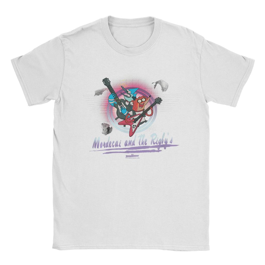 Мужская футболка Regular Show Мордекай  Одежда из чистого хлопка Смешные футболки с коротким рукавом и круглым вырезом 4XL 5XL 6XL Футболка