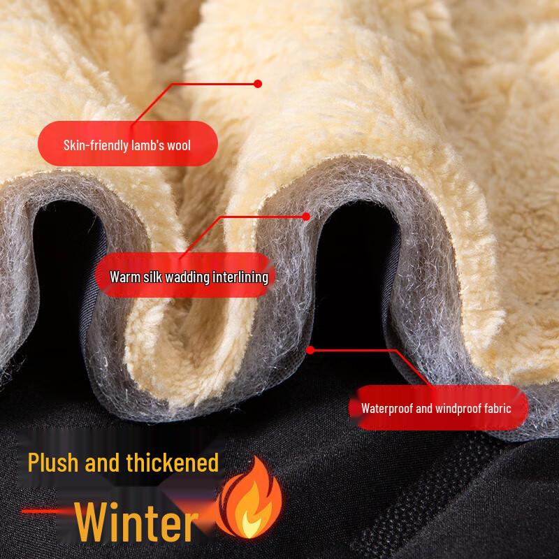 Мужские зимние повседневные спортивные брюки Mao Ren с толстой подкладкой из флиса из овечьей шерсти