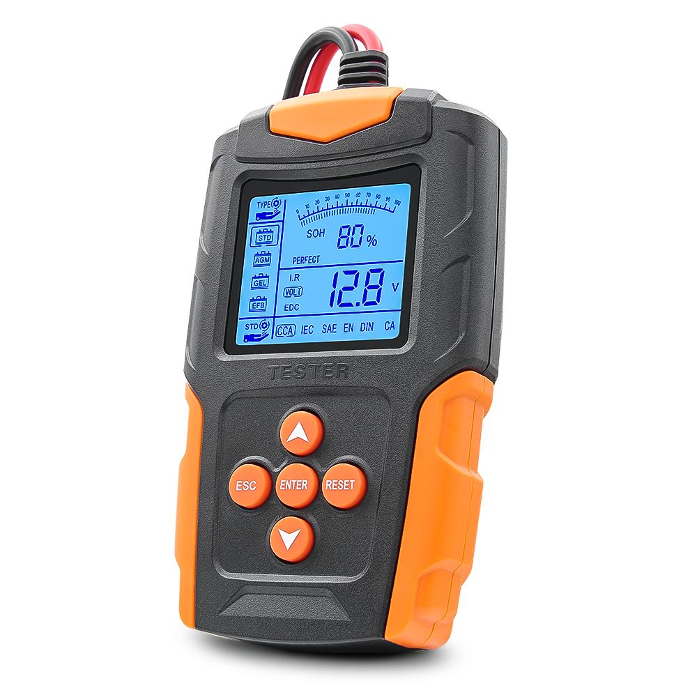 FOXSUR 12V 24V Car Battery Tester 12V/24V Battery Analazer FBT-200 for Wet/GEL/SLA/Flooded/EFB/Lead-Acid/AGM