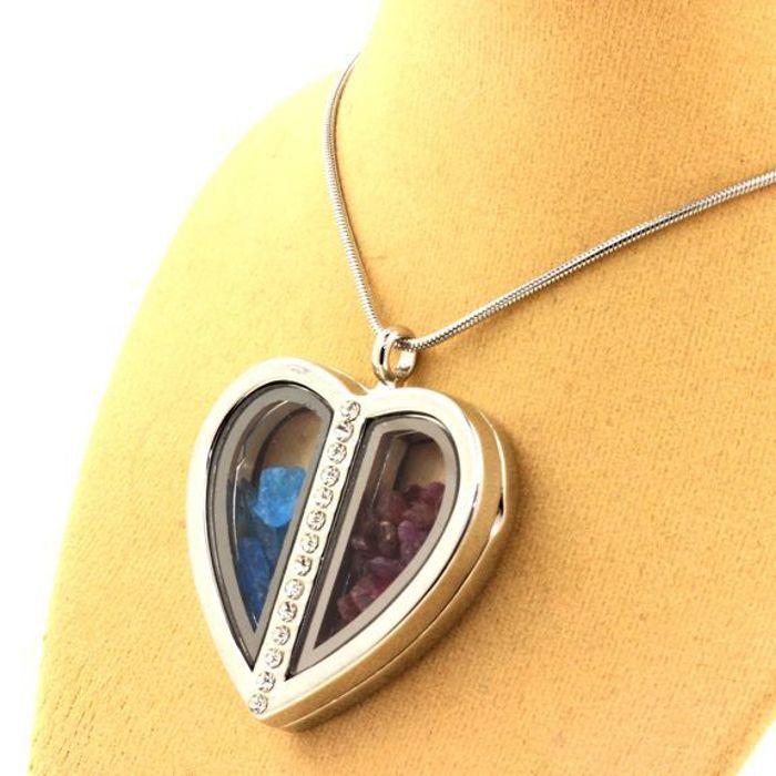 Stones and Minerals. Ruby + Raw Neon Blue Apatite Necklace. Heart Model.