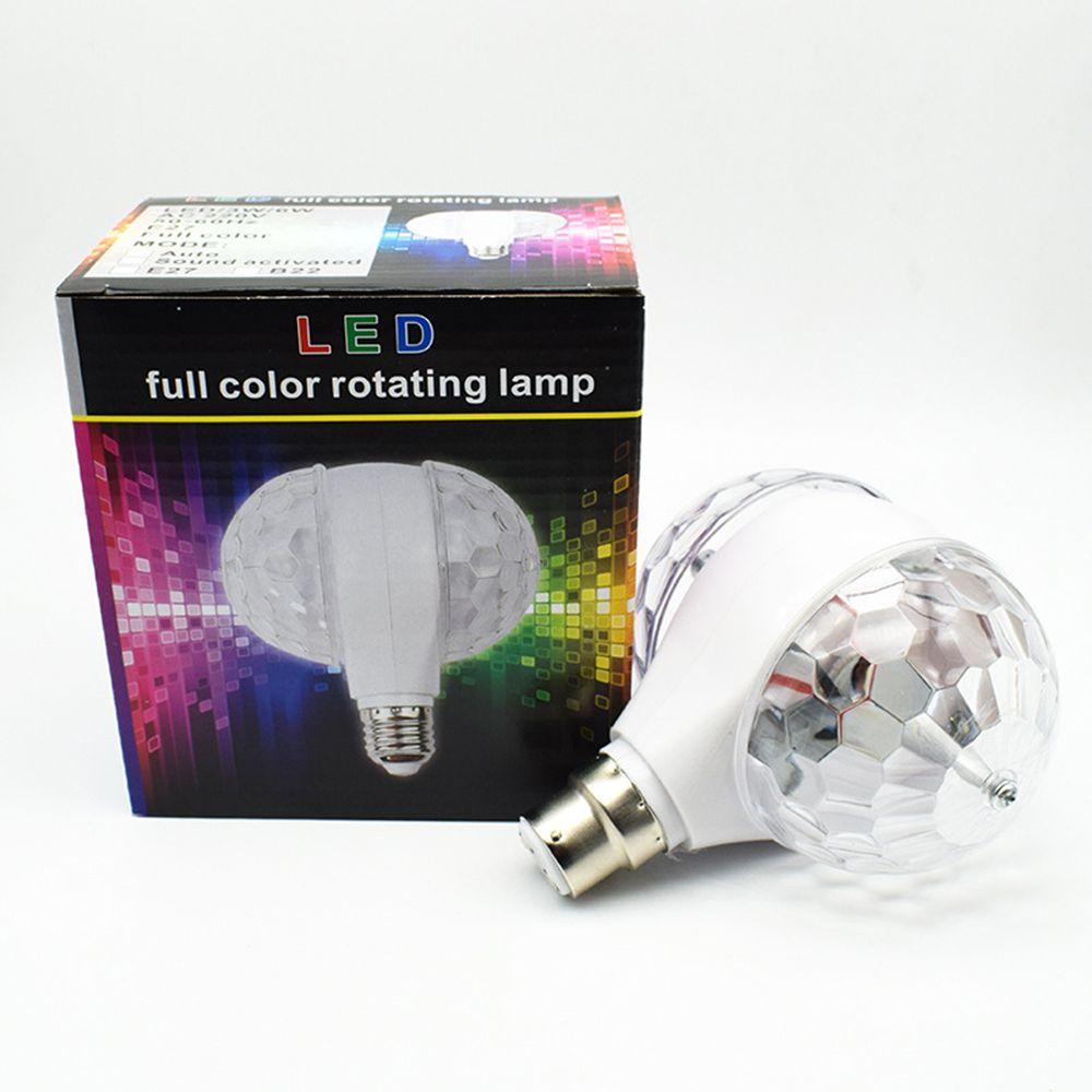 Hot Double-headed B22 E27 Christmas Party Stage Light Bulb Disco Lamp Crystal Ball Rotating Bulb