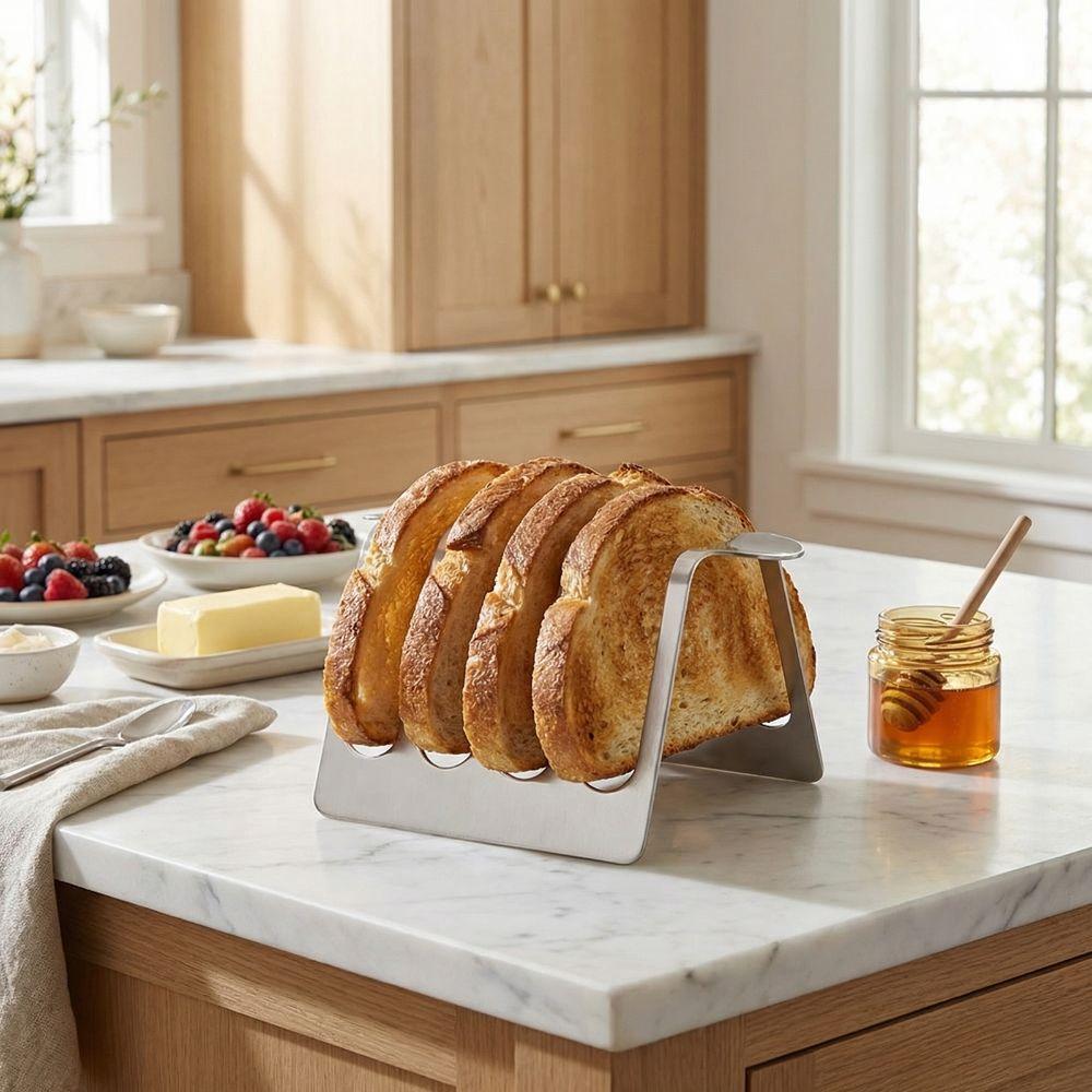 Easy To Clean Bread Rack Durable Bread Holder Carry Stand Toast Rack Kitchen Organizer