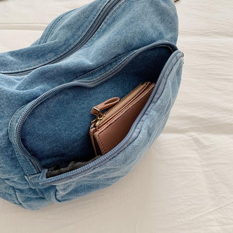 Женская повседневная сумка-сатчел через плечо, женская маленькая джинсовая винтажная сумка-мессенджер, регулируемый ремешок, повседневная сумка-тоут, многофункциональная шикарная сумка-хобо