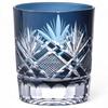 Mizukage Kiriko Whiskey Glass Orchid Ink Current Model J-kitchens Cup, 80xH90mm, 280cc, Carving, Blue,