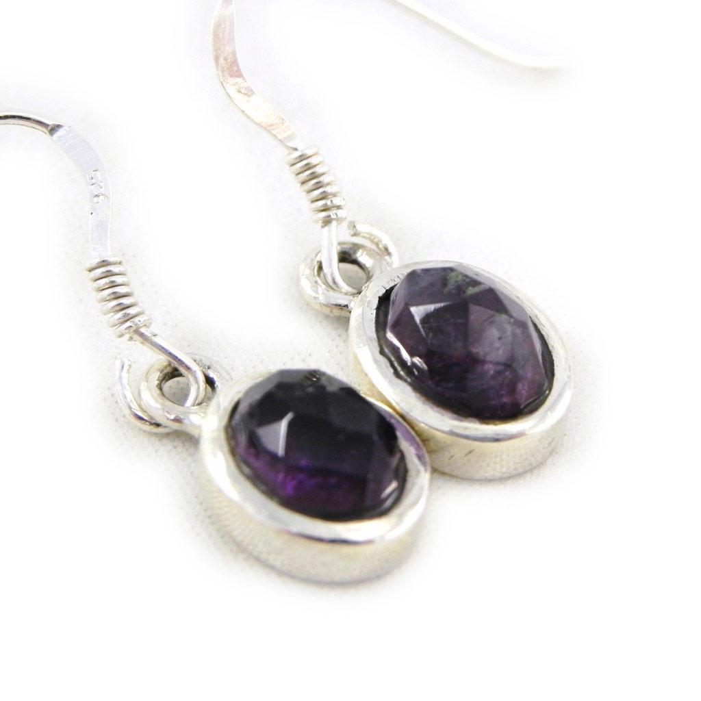 Les Trésors De Lily [C7080] - Amethyst 'Heaven' Silver Earrings