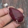 Lab Created Red Ruby Gemstone Handmade Solid 925 Sterling Silver Jewelry Pendant