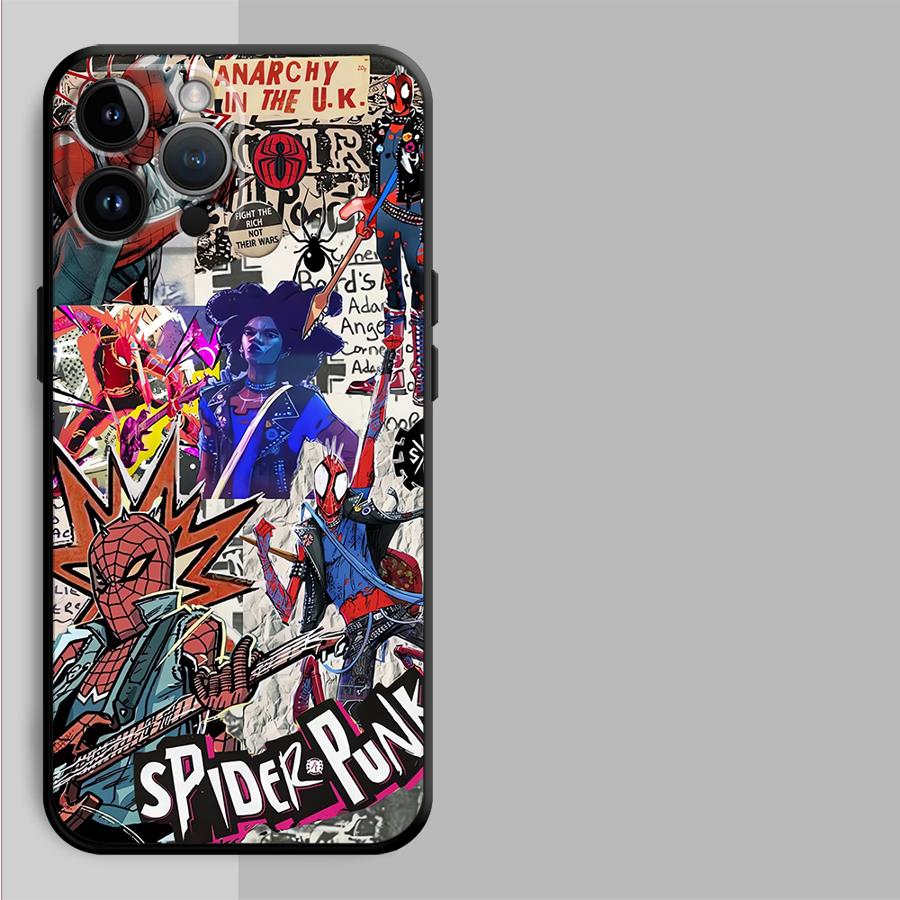 Чехол для телефона Apple iPhone 13 XR XS MAX Air 11 14 17 Pro Max 15 Pro 7 8 12 16 Marvel Sipiderman Punk