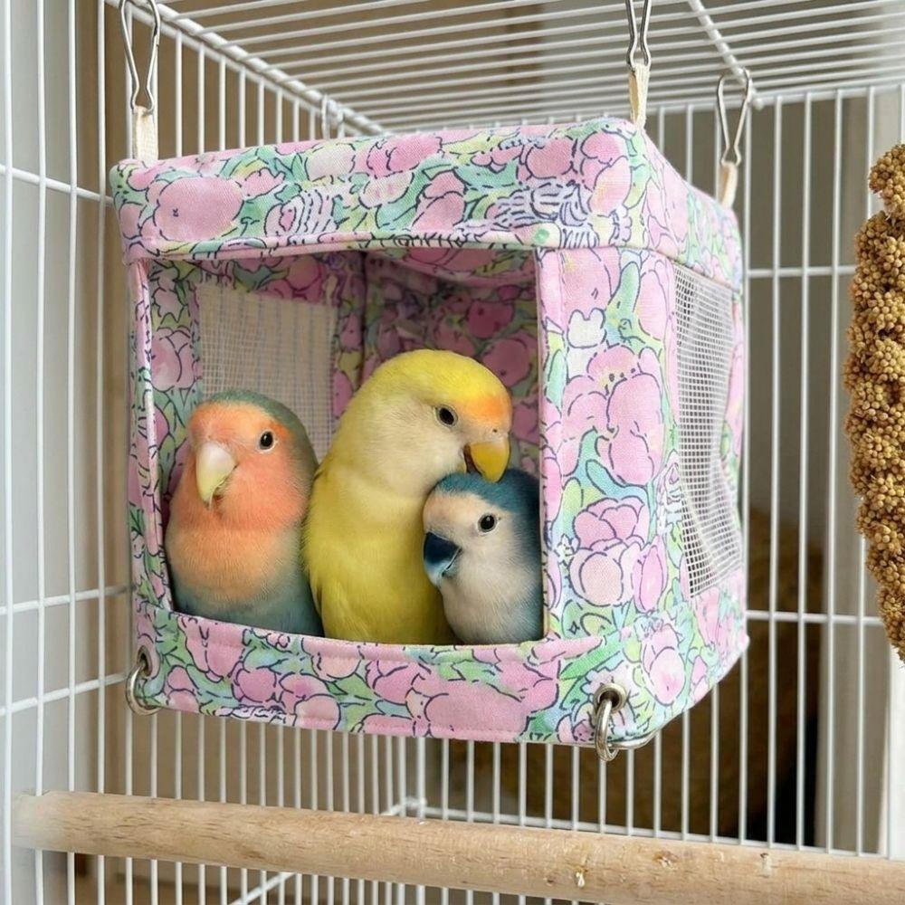 Breathable Mesh Bird Hanging Bed Bite Resistant Parrot House Multi-functional Bird Nest Sparrows