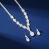 Claw Chain Rhinestone Jewelry Set Water Drop Necklace Wedding Party Earrings  Banquet