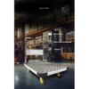 Steel plate trolley, four-wheel  truck, express pulling flatbed cart, small cart folding trailer, pushing and pulling trolley