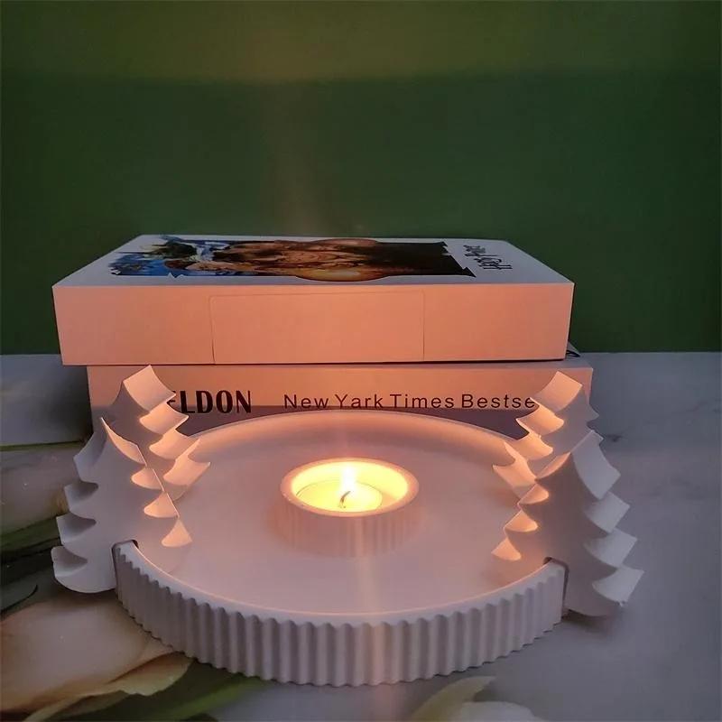 Подсвечник в виде рождественской елки, силиконовая форма для изготовления ароматических свечей своими руками, подсвечник из гипсовой смолы, инструмент для изготовления поделок