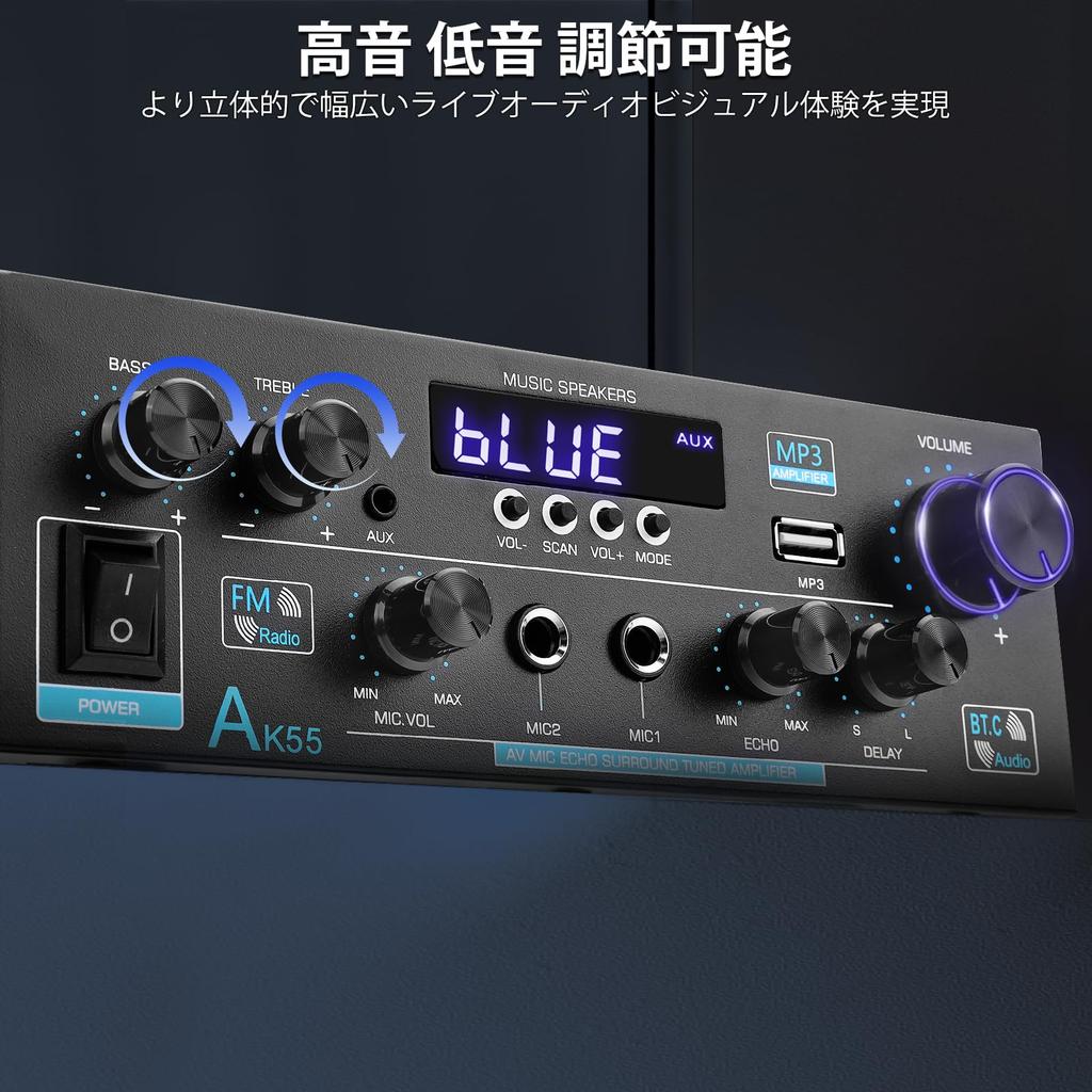 Усилитель Bluetooth HiFi стерео усилитель мощности приемник канала 2X70 Вт мини усилитель небольшой домашний аудио усилитель вход управления эхом для динамика 5.0