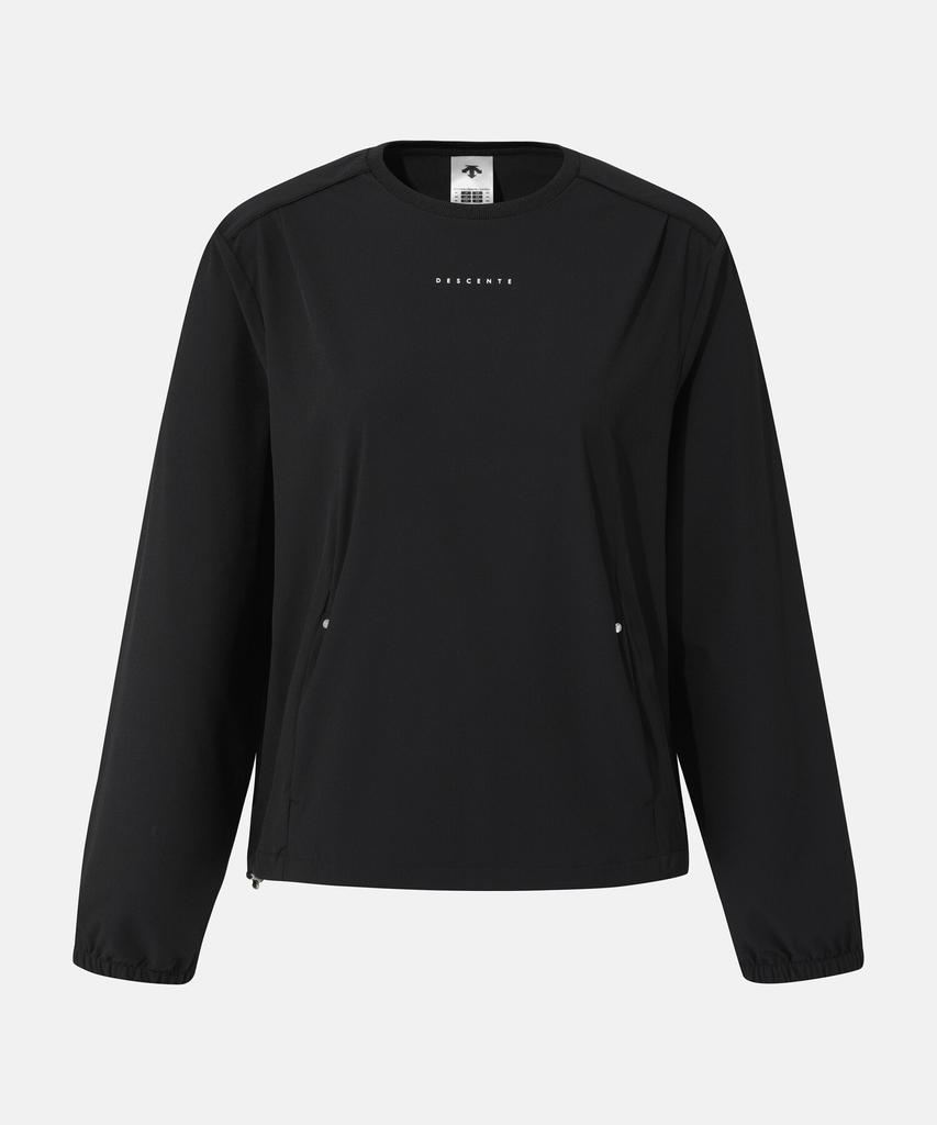 DESCENTE Women'S Pocket Comfort Fit Sweatshirt Black Sr322Pwh71
