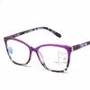 Elegant Large-framed Progressive Multifocal Reading Glasses Colored Floral Print Ultra Light Comfortable Far Sight Eyeglasses