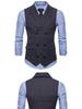 Мужской двубортный жилет в клетку в стиле ретро, большой размер - деловой повседневный жилет на весну и осень