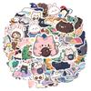 35pcs-50pcs Cute Animals Stickers Cartoon Food  Stickers Animal Stickers For Guitar DIY Skateboard Laptop Luggage Decor