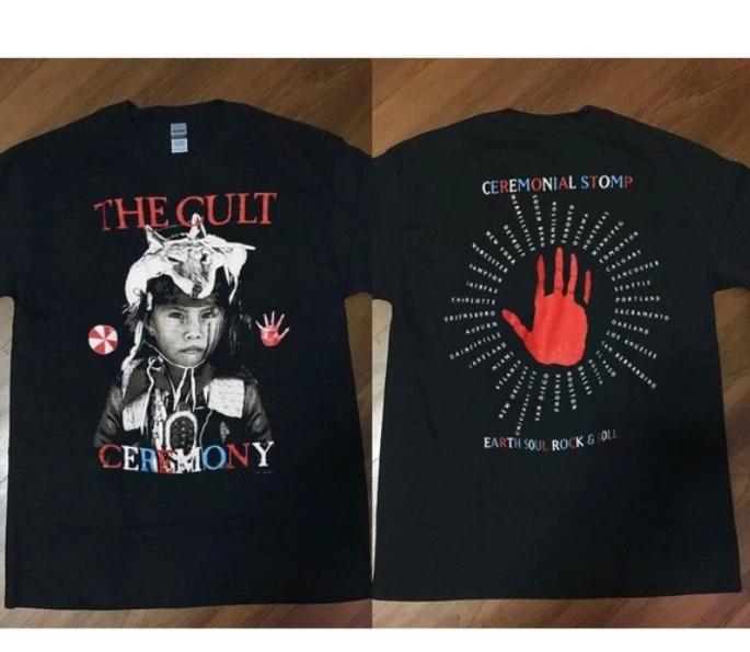 Футболка с тура группы The Cult 1991 года "Ritual Stamping" подходит для фанатов, имеет унисекс-стиль и подходит для всех сезонов.